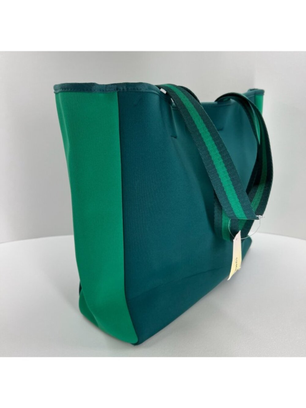 Summersalt Neoprene Tote Bag Large Beach Travel Gym Mesh Pocket Colorblock Green - Picture 7 of 11